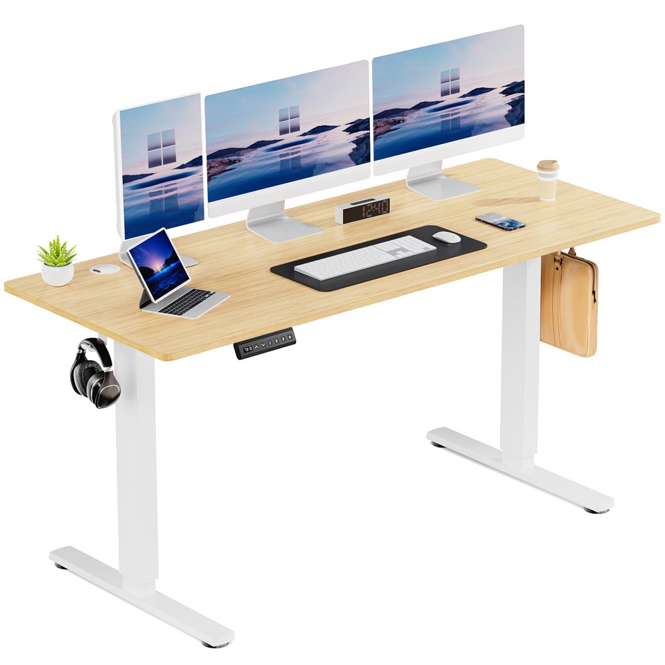Electric Height-Adjustable Desk, Standing Desk With Splicing Board&Side ...