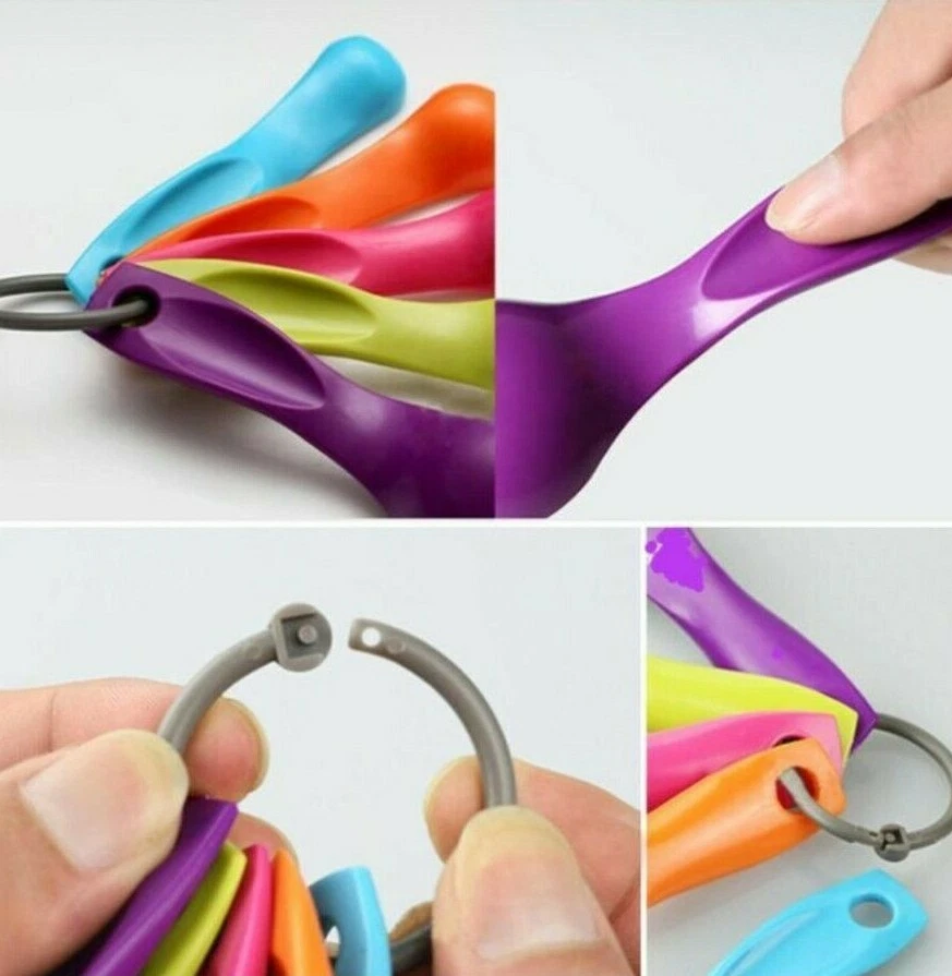 Assorted Colour Plastic Measuring Spoons Set Backing Cooking Kitchen Set of 5 - Image 3 of 4