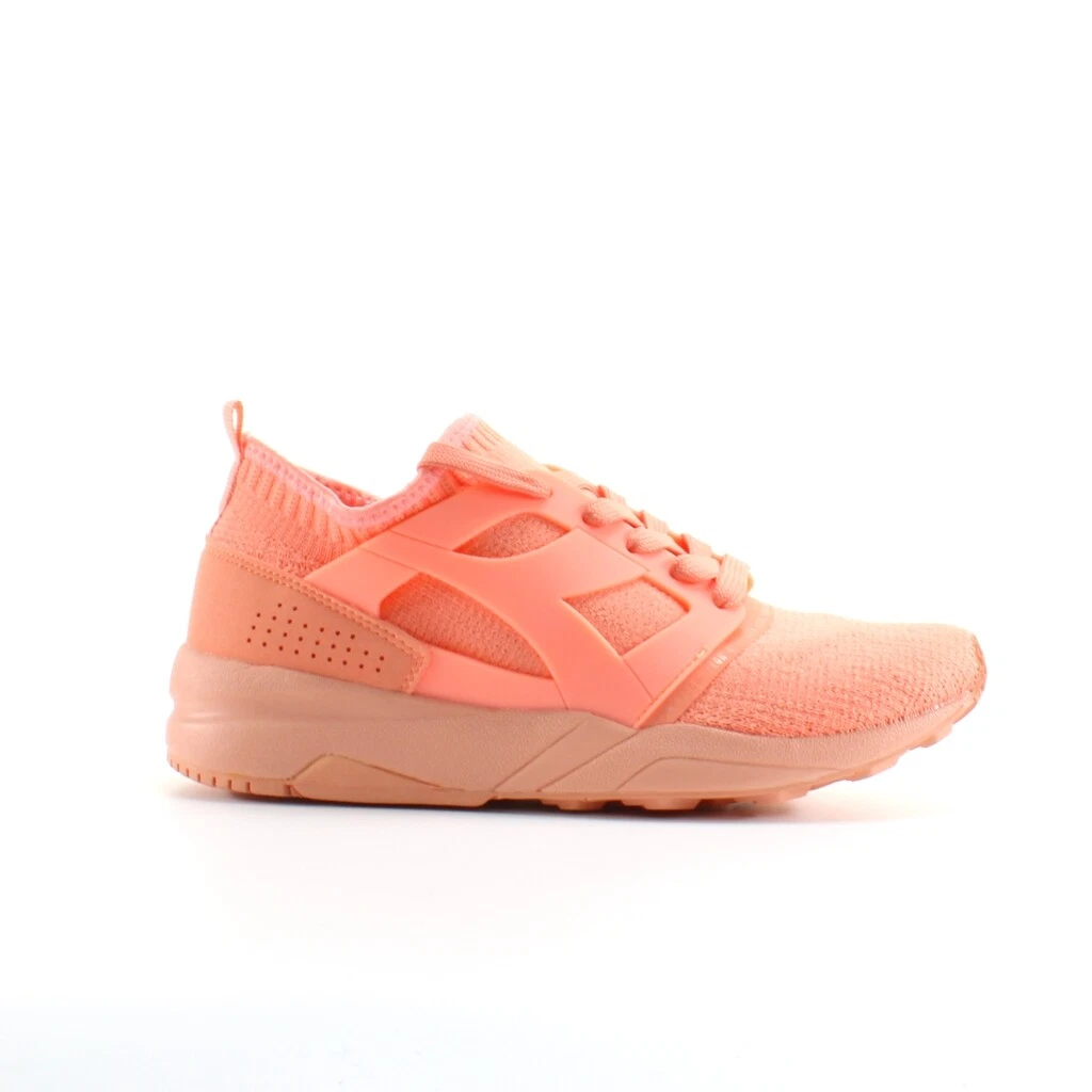 Diadora Evo Aeon Mens Trainers Peach Pink Textile Lace Up Casual Shoes 50099