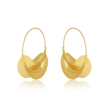 Handmade Fulani Basket Hoop Earrings 18k Gold Plated Creole Earring Jewelry