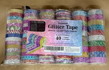 Glitter washi craft tape, 130 rolls, 40 different colors and designs, NEW