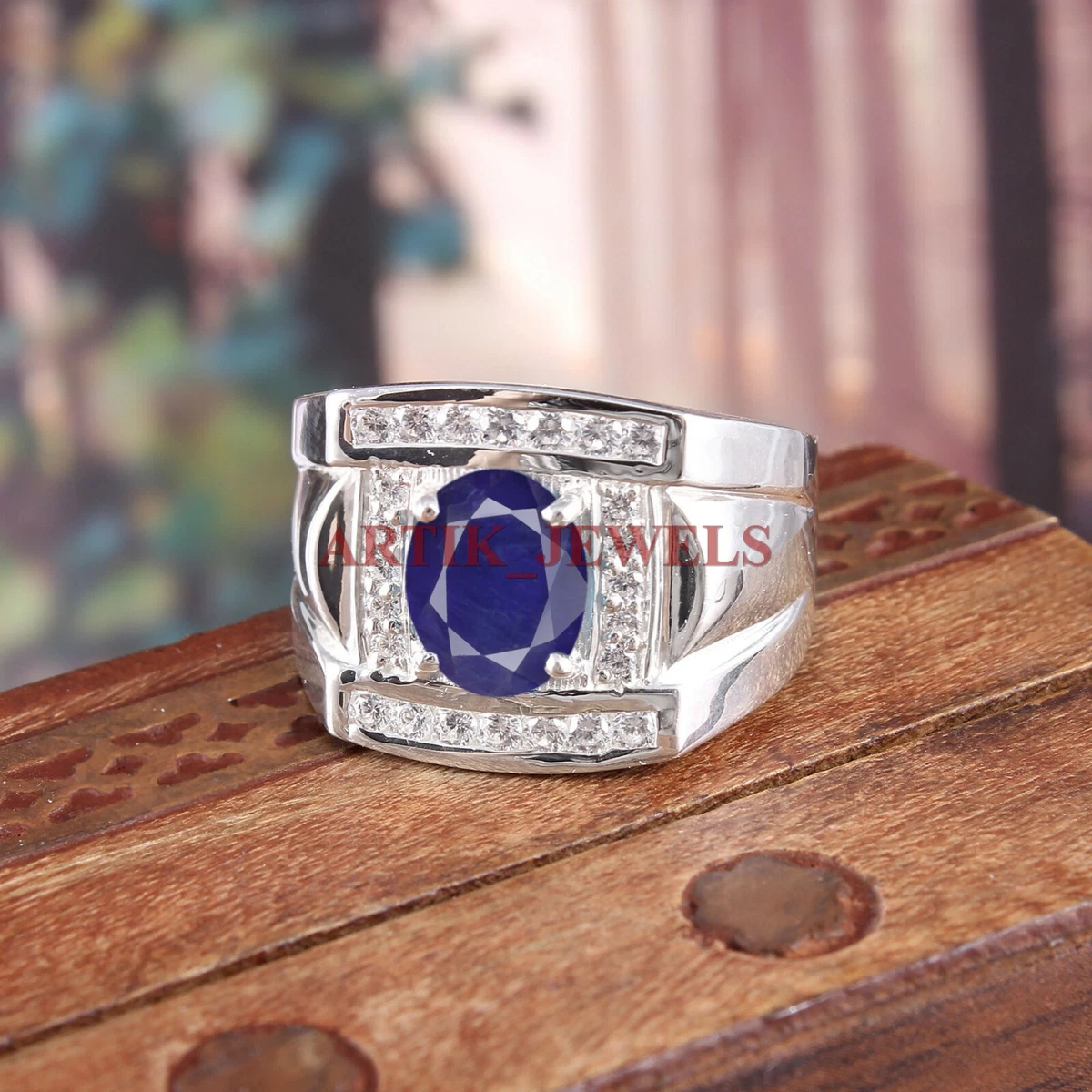Blue sapphire 2024 silver ring