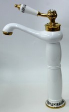Gold Floral Bathroom Cloakroom Ceramic Counter Top Wash Basin Sink Washing Bowl