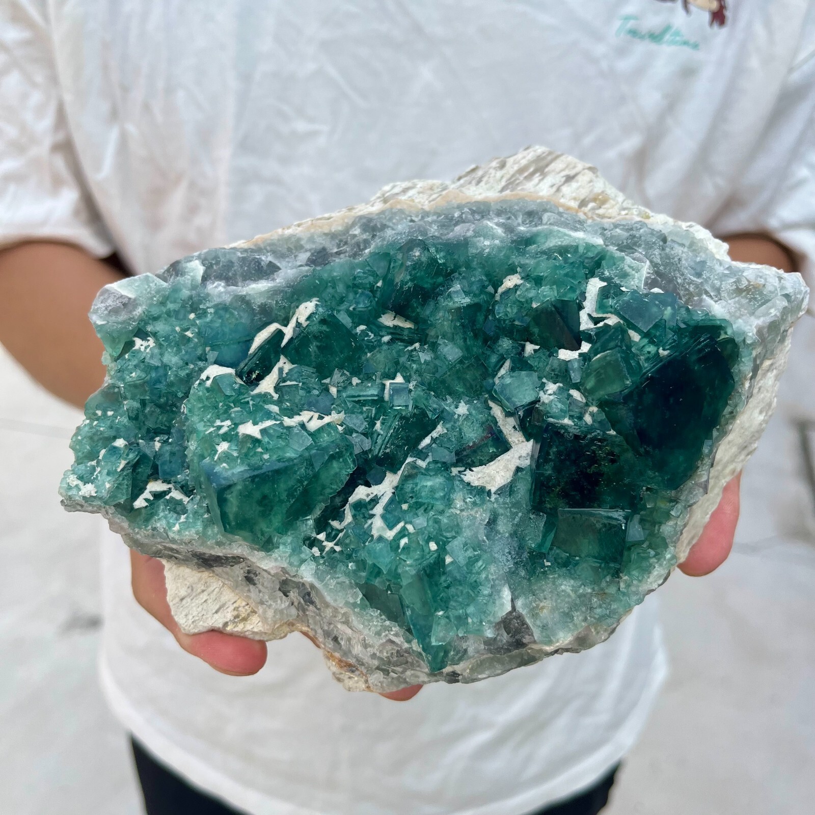 3.9lb Natural Green Fluorite Quartz Crystal Cluster Mineral Specimen