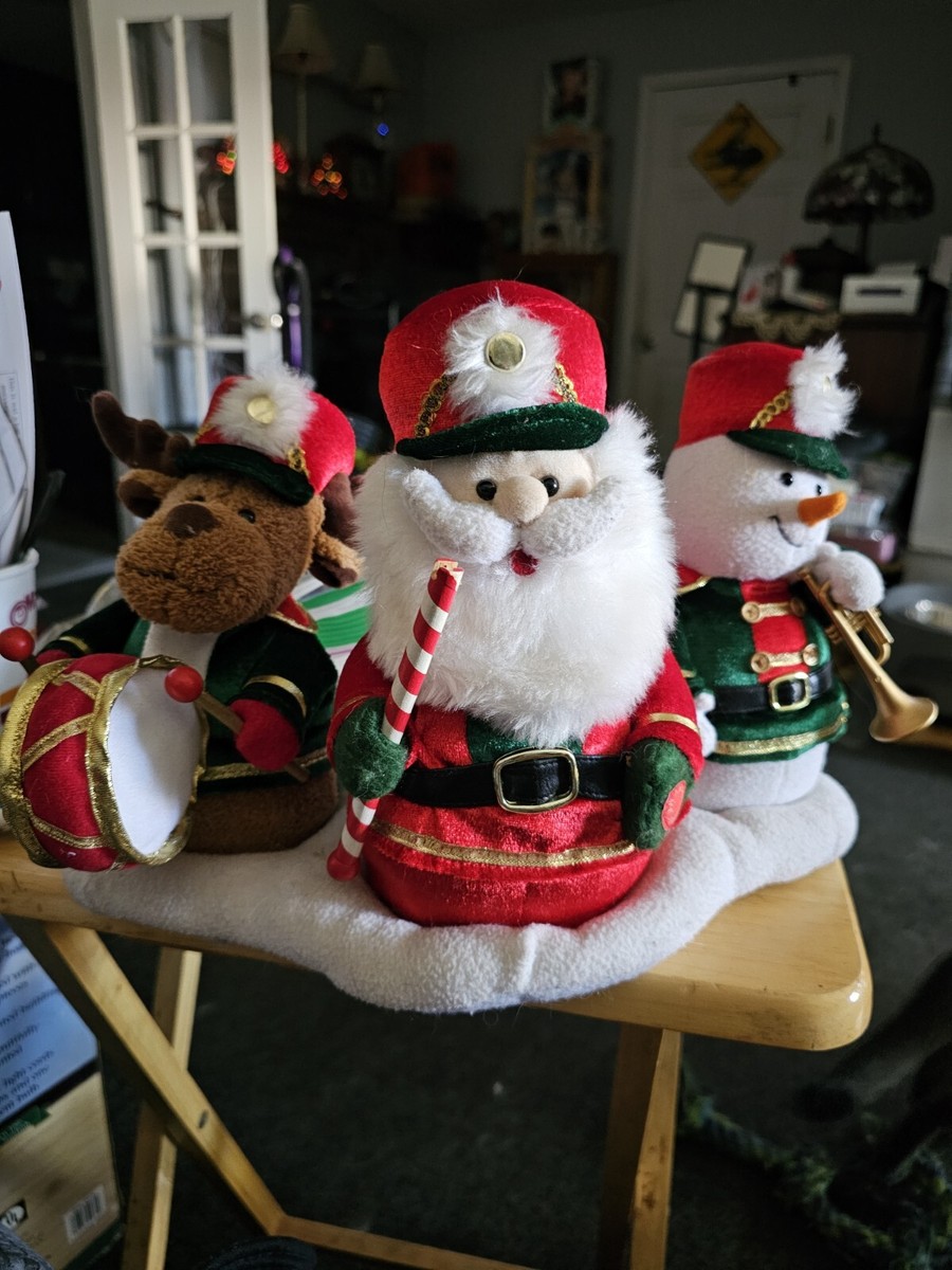 Pan Asian Creations Christmas Animated Singing Plush Santa Snowman