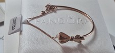 Pandora Rose Bow Bangle Bracelet 20cm – S925 ALE – Used Excellent – Gift Box Set