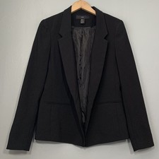 XXI Blazer Womens Size Medium Black Open Front Dinner Jacket Office Goth Moto