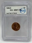 1958-D  1C RD Lincoln Wheat One Cent ICG MS67+ RD