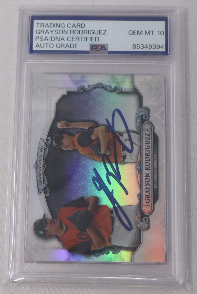 Grayson Rodriguez 2018 Bowman Sterling BS-GR Rookie Auto PSA 10 DNA RC