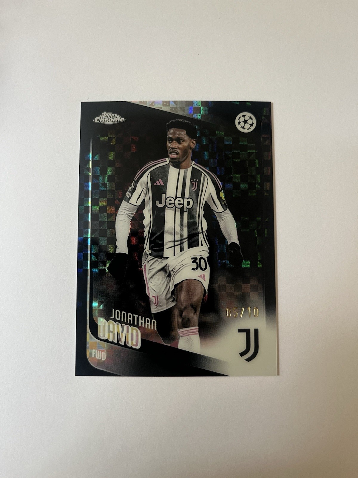 Jonathan David 2025-26 Topps Chrome UCC Black X-Fractor 5/10 #17 Juventus Canada