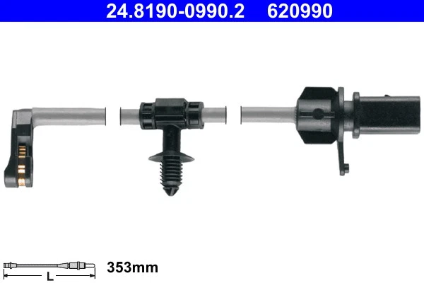 ADVERTENCIA CONTACTO PASTILLAS FRENO DESGASTE 24.8190-0990.2 PARA AUDI Q5/Van/Sportback A6/C8   Foto 2 de 4