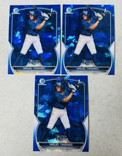 Miguel Tamares 1st 2023 Bowman Chrome Prospects Sapphire #BCP-179 Rays Lot Of 3