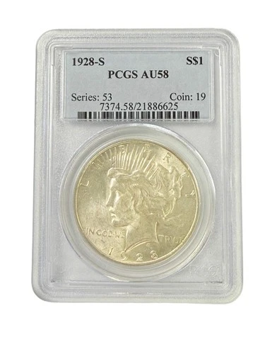 1928-S Peace Silver Dollar PCGS AU58