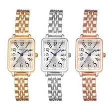 Women Square Dial Analog Watch Arabic Numerals Dress Quartz Wristwatch Gift