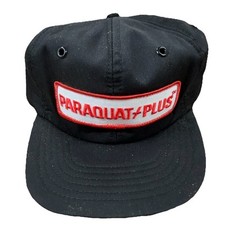 Vintage Farming Trucker Hat Cap Snap Back Black Seed Patch 80s 90s USA Made L