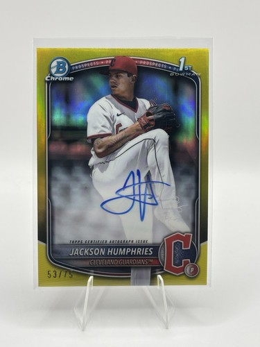 Jackson Humphries 2025 Bowman Chrome 1st Yellow Refractor Auto #'d /75