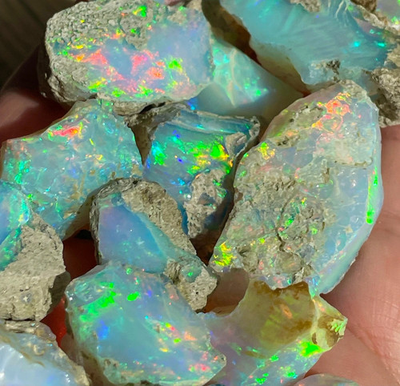 #ad 50Ct Natural Ethiopian Jumbo Welo Fire Opal Rough Specimen Gemstone 9 16 Pcs Lot $18.99