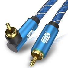 90 Degree Subwoofer Cable RCA Cable Male to Male Digital Coaxial Audio Cable ...