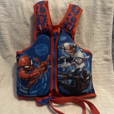 Marvel Spiderman Life Jacket Swim Vest Jacket Pool Float 24-45Lb
