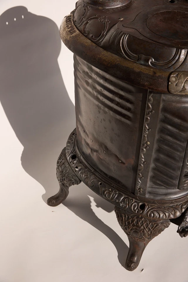 Antigua estufa de leña 1897 árbitro Estate "C" hierro fundido vertical Hamilton F.L. Kahn Foto 4 de 4