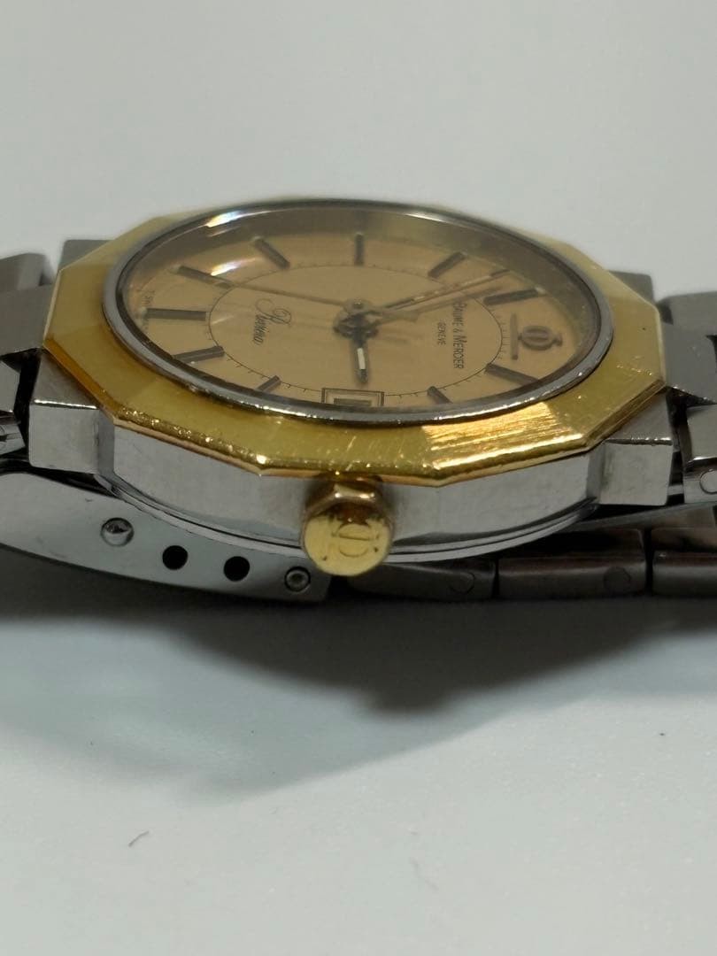 Baume & Mercier Quartz Case 25mm Gold Silver Riviera Watch wrist 16cm image 6