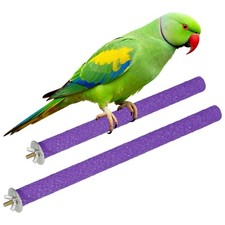 Bird Cage Perch, Parrot Grinding Claw Sticks, 10/12 Inch, Wooden, Purple, 2Pcs 