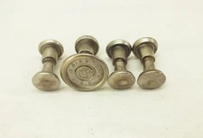 Vtg Disston USA hand saw handle brass medallion w/ screw nuts hardware