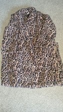 BMWT Steve madden dressing gown robe animal Leopard print fleece L LARGE 