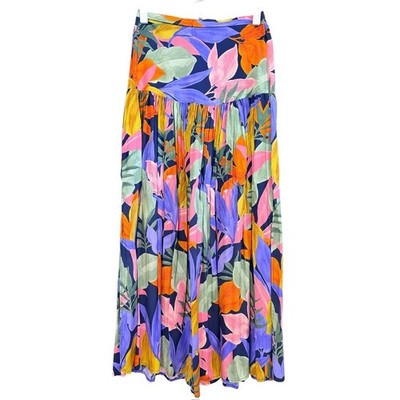 Abel the Label Maxi Skirt Womens XS Multicolor Floral Tropical Rayon Boho