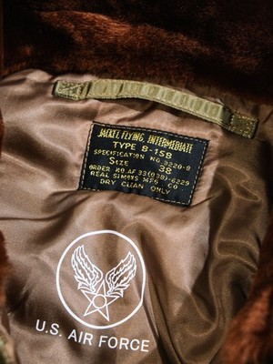 Simons USAF B-15B Flight Jacket WW2 Mens Bomber B15 Pilot fur