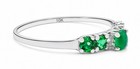 GENUINE 0.20 Cts EMERALD & TSAVORITE RING 10K SOLID WHITE GOLD -Free Appraisal — photo 4