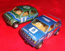 SCALEXTRIC C323 MG METRO CHALK RACING #9 BLUE & C324 FIRESTONE #8 GREEN RACE PR