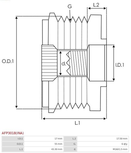 ALTERNATORE PULEGGIA AS-PL AFP3018(INA) A PER MERCEDES-BENZ CITAN - Foto 5 di 8
