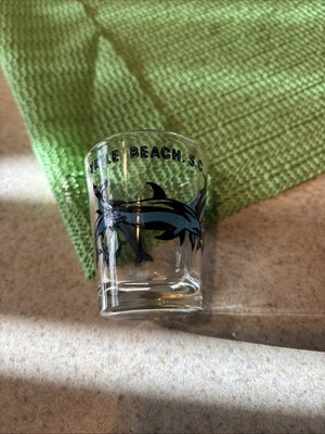 Myrtle Beach Shot Glass Clear Dolphin