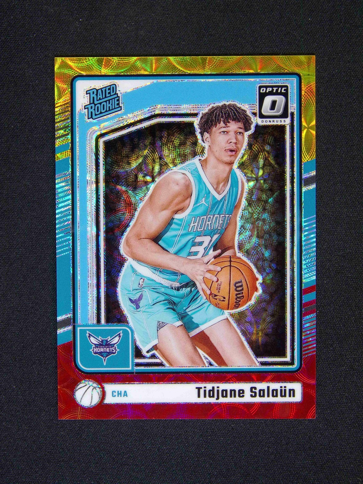 2024-25 Donruss Optic Tidjane Salaun #286 RC Red and Gold International /99