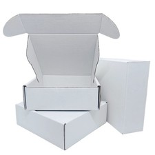 Small White 6 x 6 x 2 Inch 50 Pack Recyclable Corrugated Gift Mailers Storage...