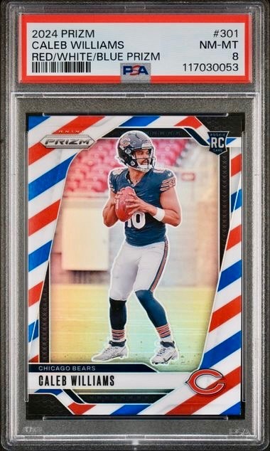 2024 PANINI PRIZM #301 CALEB WILLIAMS RED/WHITE/BLUE PRIZM