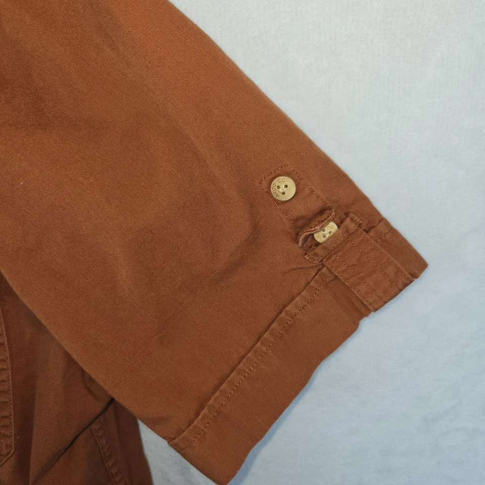 Akoo Mens Orange Short Sleeve Button Up Shirt With Patches Embroidered Size M - Image 3 of 4