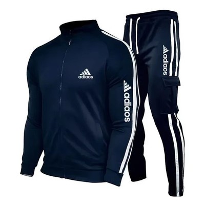 2025 New Men's Zipper Tracksuit Set Sweatshirt and Sweatpants