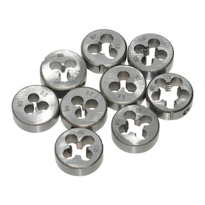 High Hardness Hand Thread Die Heat Resistant 9pcs/set for Professional Use