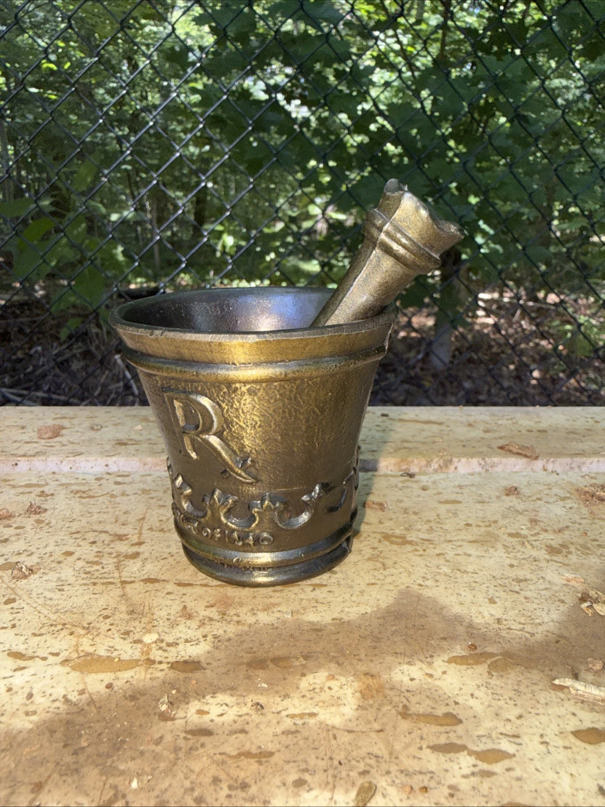 Vintage Brass Mortar & Pestle Edict of 1240 Frederick II.
Opens in a new window or tab
