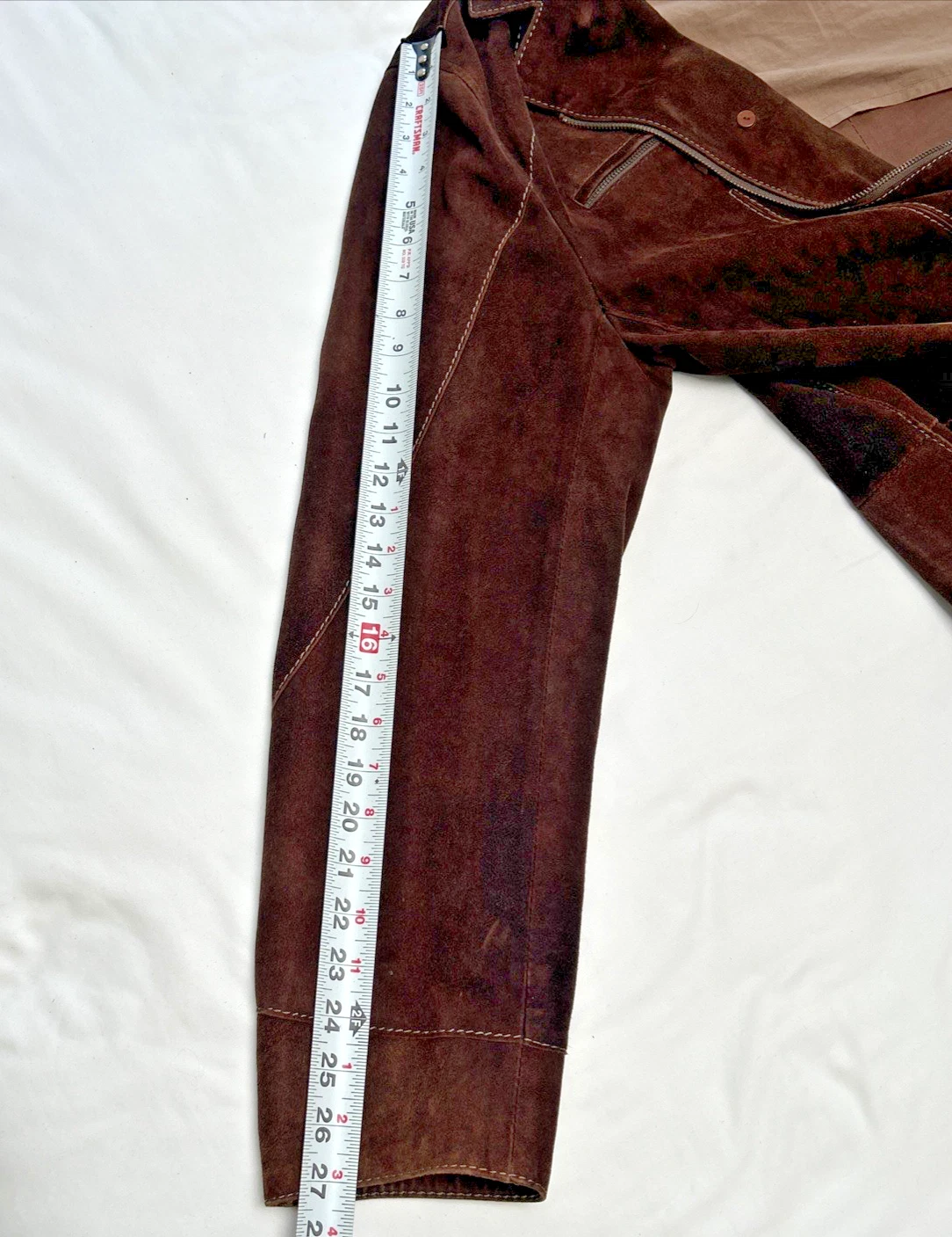 GIMO'S MENSWEAR Suede XL Jacket Brown Leather Utility Safari Field Blazer Italy - product detail image 16