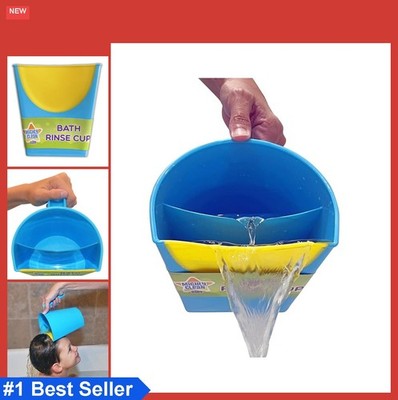 Baby Shampoo Rinse Cup Silicone Edge Handle Control Flow Tear Free Bathing