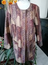 Jacke Longblazer Gr. 44 Druckknöpfe Reptilprint Wildlederoptik