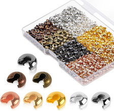 600 Pcs 4mm Semicircular Crimp Beads Knot Covers for DIY Jewelry Making Bracelet