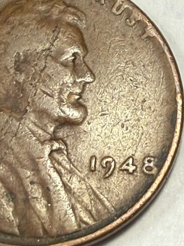 1948 LINCOLN CENT-MAJOR DIE CRACK-MINT LAMINATION ERROR  (ADD TO YOUR SET) 🔥*