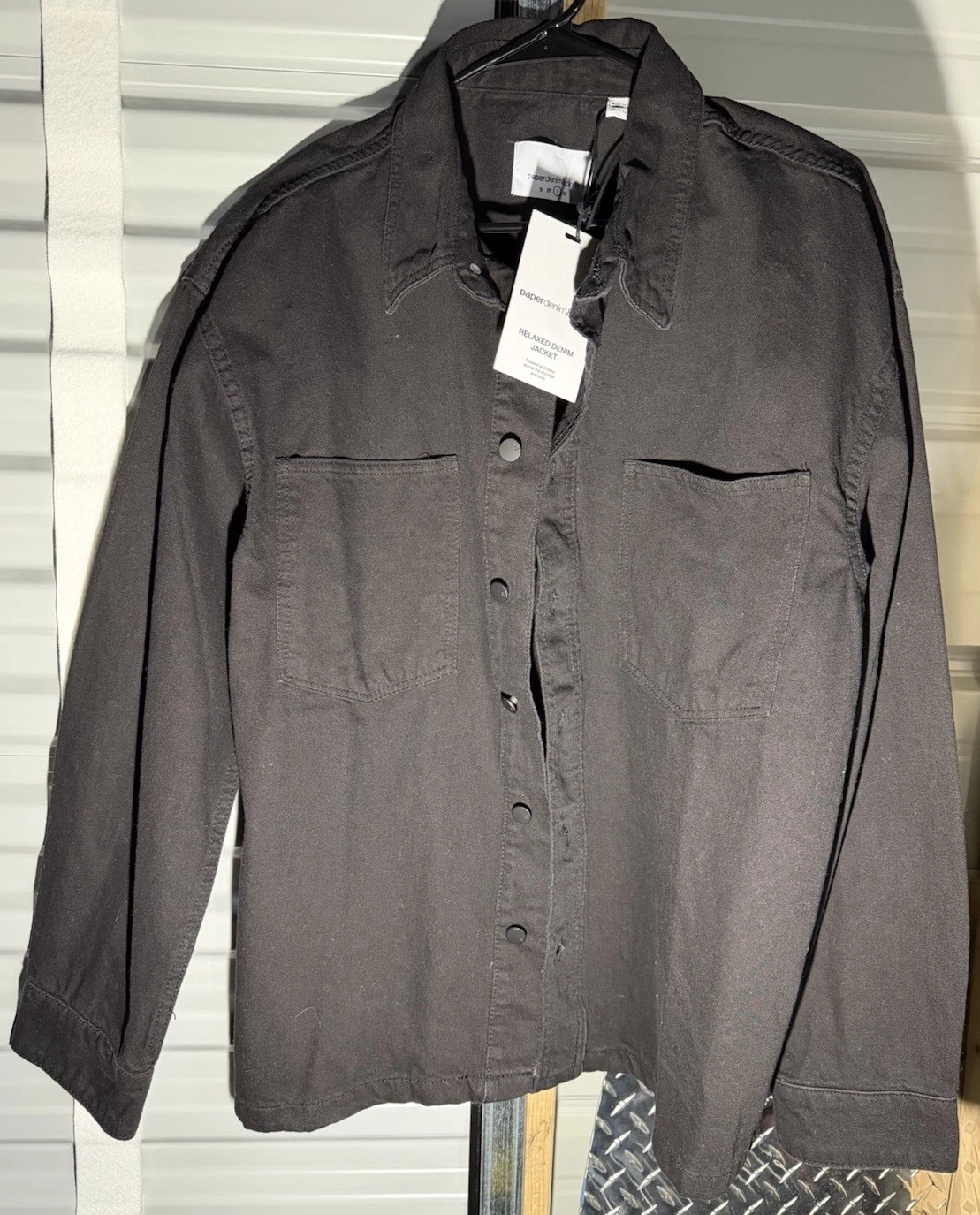 Men’s Black Paper Denim Relaxed Jacket
