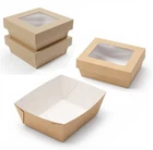 Kraft Food Container with Window Hot Boxes for Takeout Deli Wedge Treat Gift Box