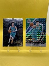 2023-24 Mosaic 2Lot Card LaMelo Ball Give and Go Green Prizm  #13 & Base Hornets