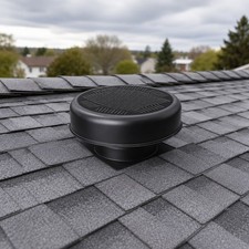 12" Flush Mount Round Solar Roof Vent Fan,30W Dual Power Attic Exhaust Fan